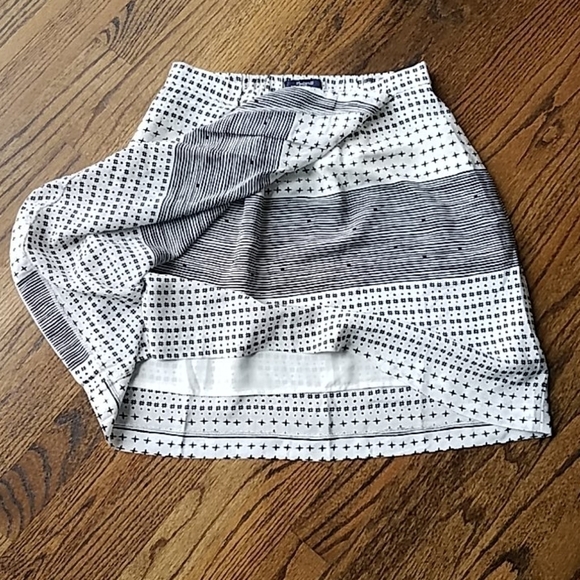 Madewell Wrap Black White Striped Silk Skirt Small - Picture 5 of 9